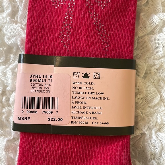 🧦3/$20 Juicy Couture Glitter Bow Red Socks - Picture 4 of 7